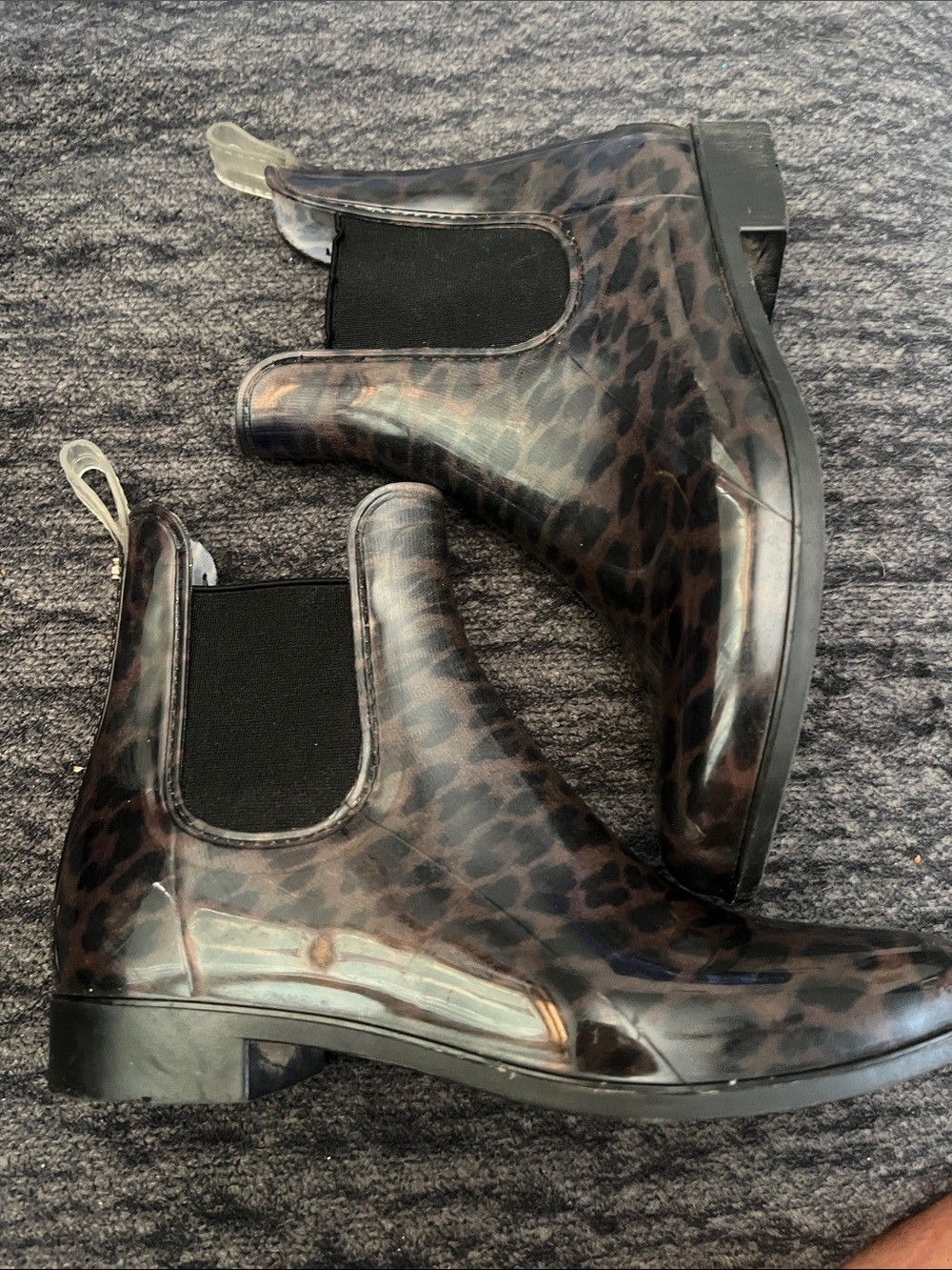 Sam Edelman Leopard Print Rain Boots - Black/Brown